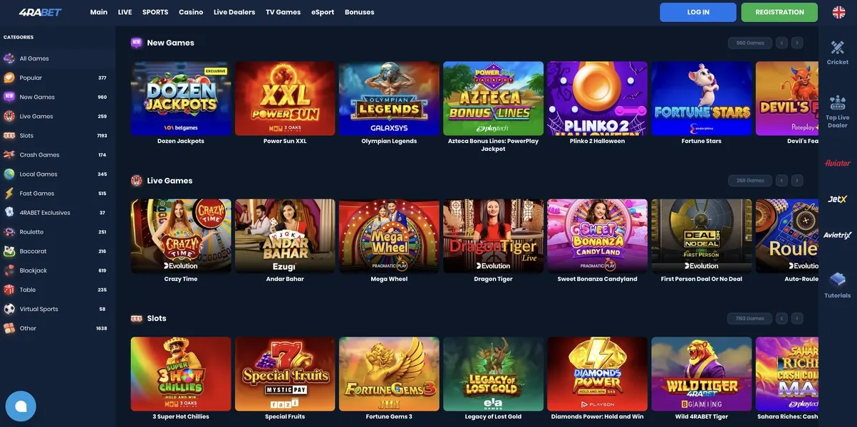 Best slots with high RTP on 4Rabet India